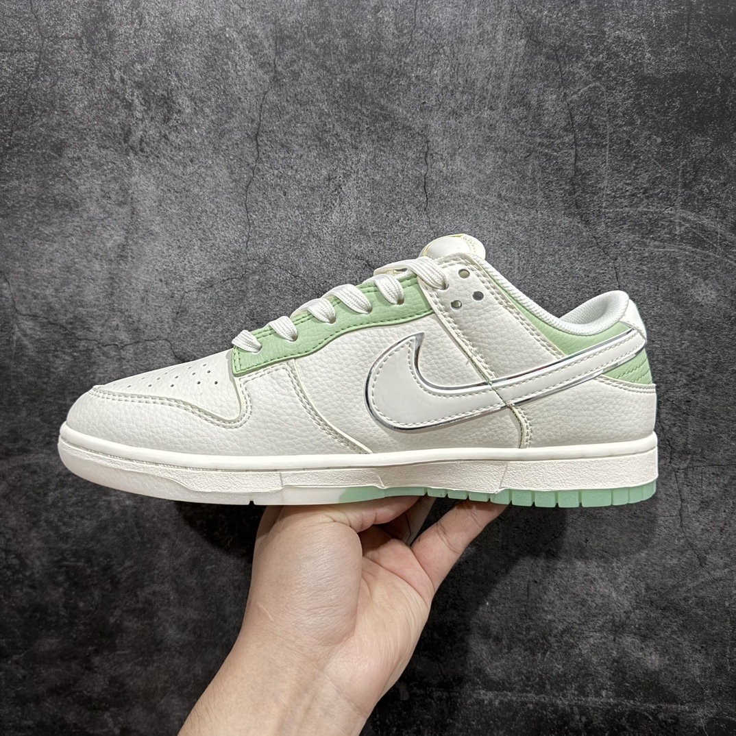 定制版 Nk SB Dunk Low 斯图西联名-米白苹果绿 周年高端定制 低帮休闲板鞋 XY1688-006