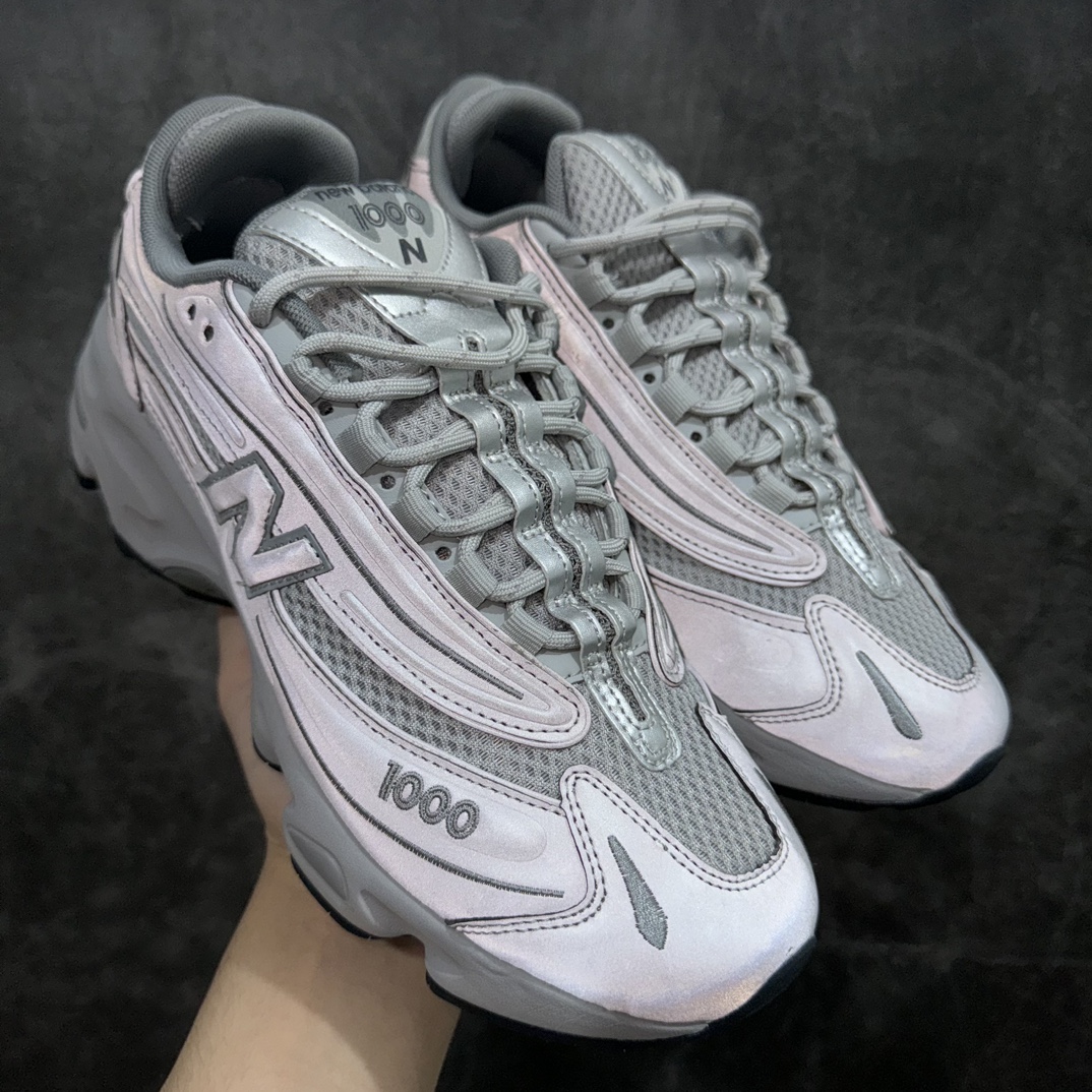 纯原ok版NB新百伦NewBalanceM1000系列低帮复古老爹风休闲运动慢跑鞋NB1000反光银色M