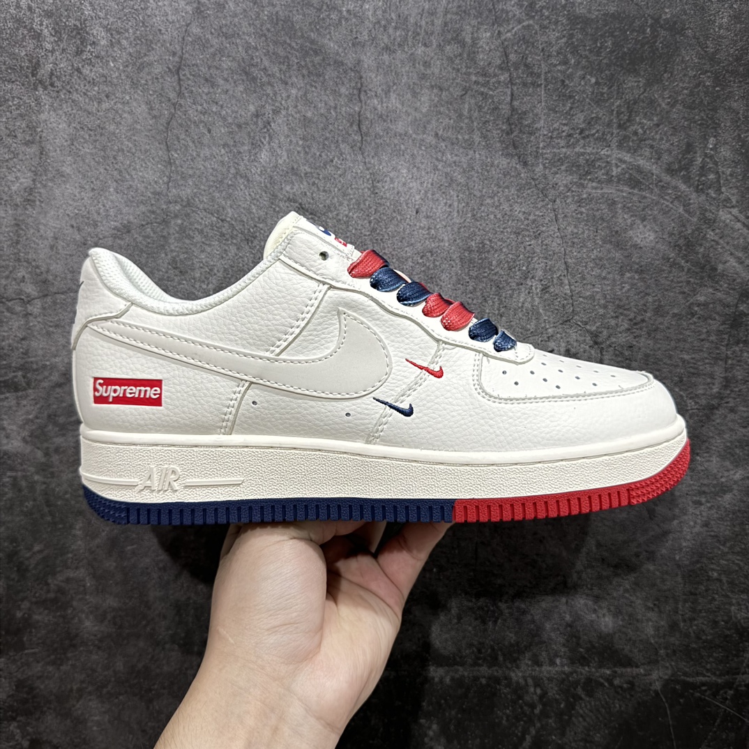 公司级海外限量发售NIkeAirForce107Low“Supreme联名--米红蓝双勾”空军一号低帮运