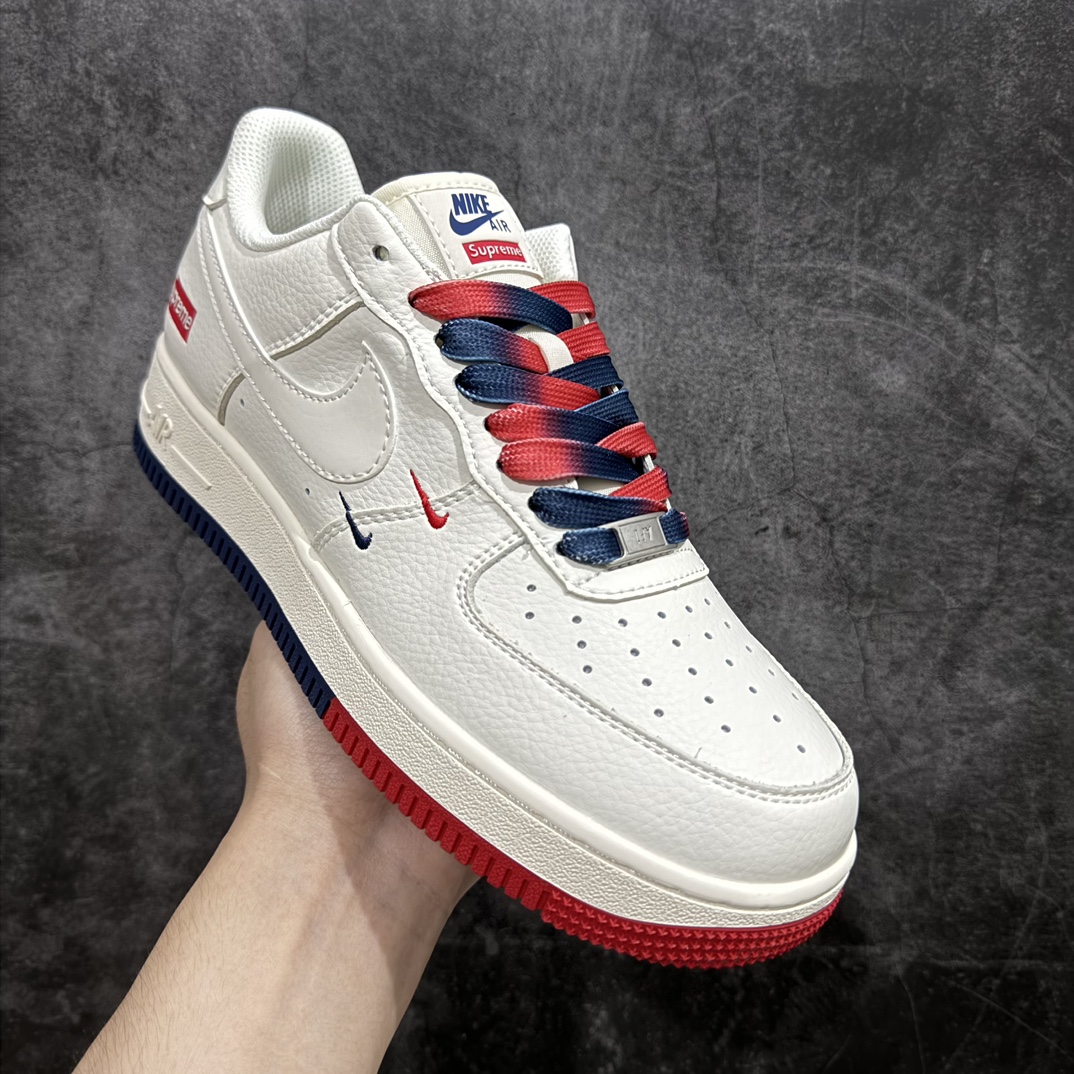 公司级海外限量发售NIkeAirForce107Low“Supreme联名--米红蓝双勾”空军一号低帮运