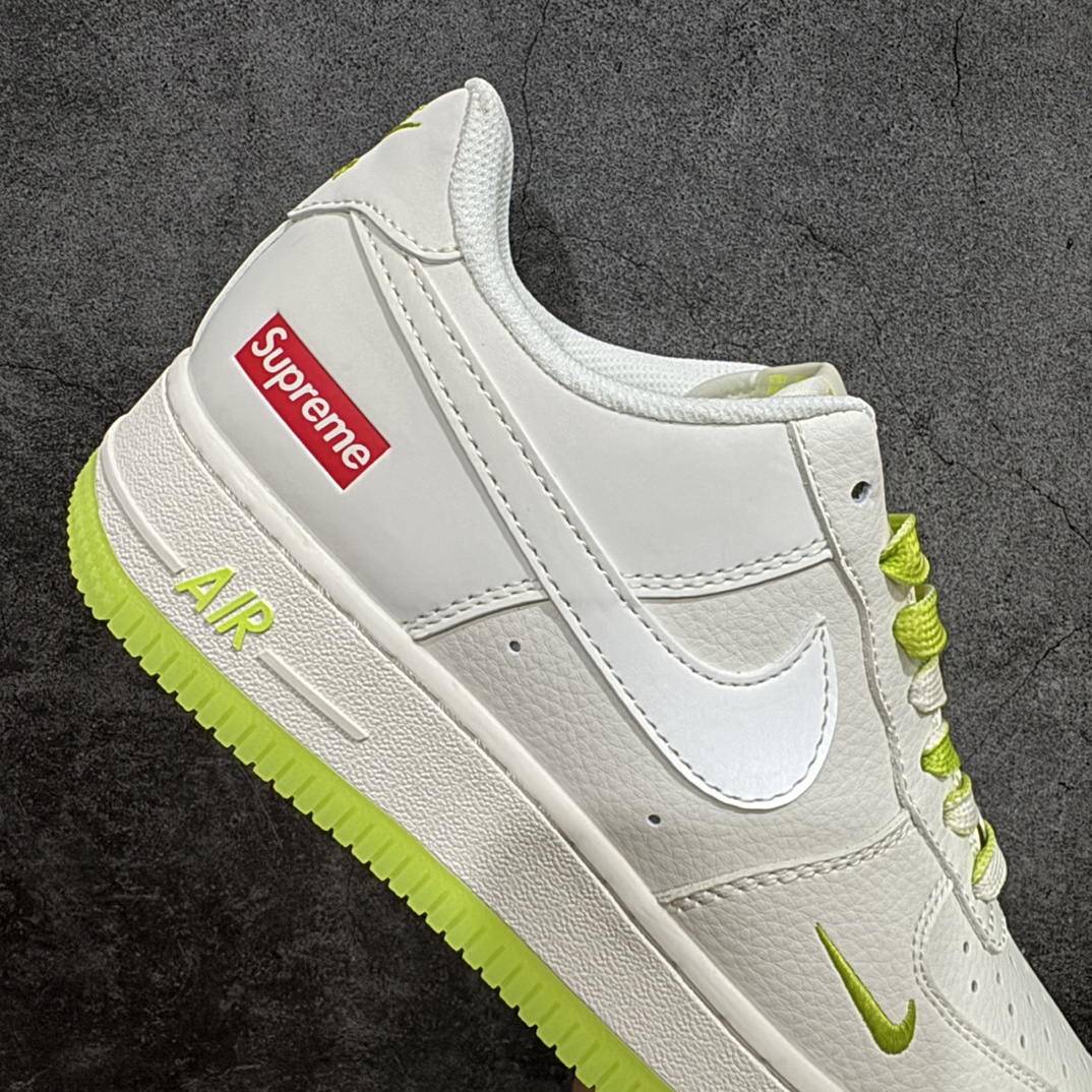 定制版 Nk Air Force 1'07 Low Supreme联名-米白荧光绿 空军一号低帮休闲板鞋 BB7577-219