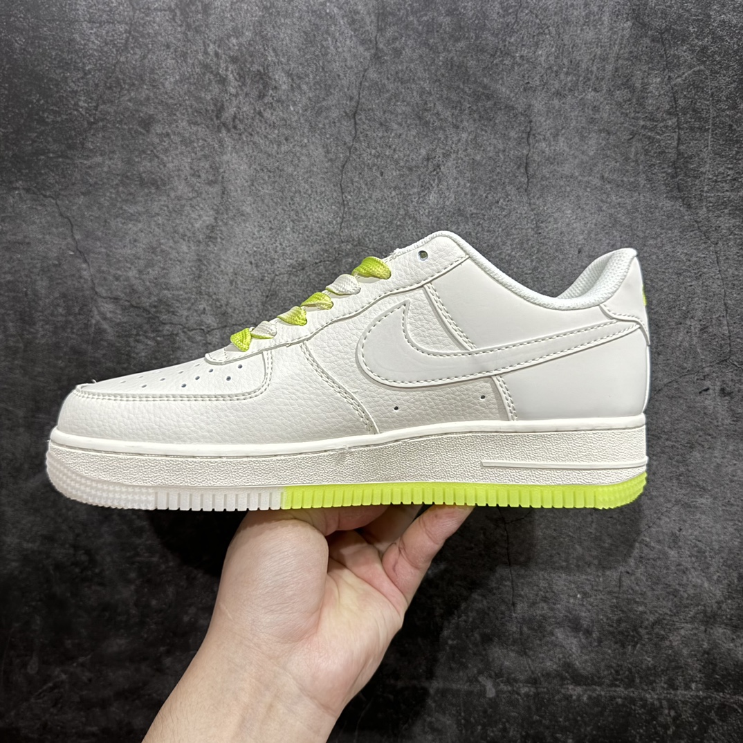 定制版 Nk Air Force 1'07 Low Supreme联名-米白荧光绿 空军一号低帮休闲板鞋 BB7577-219