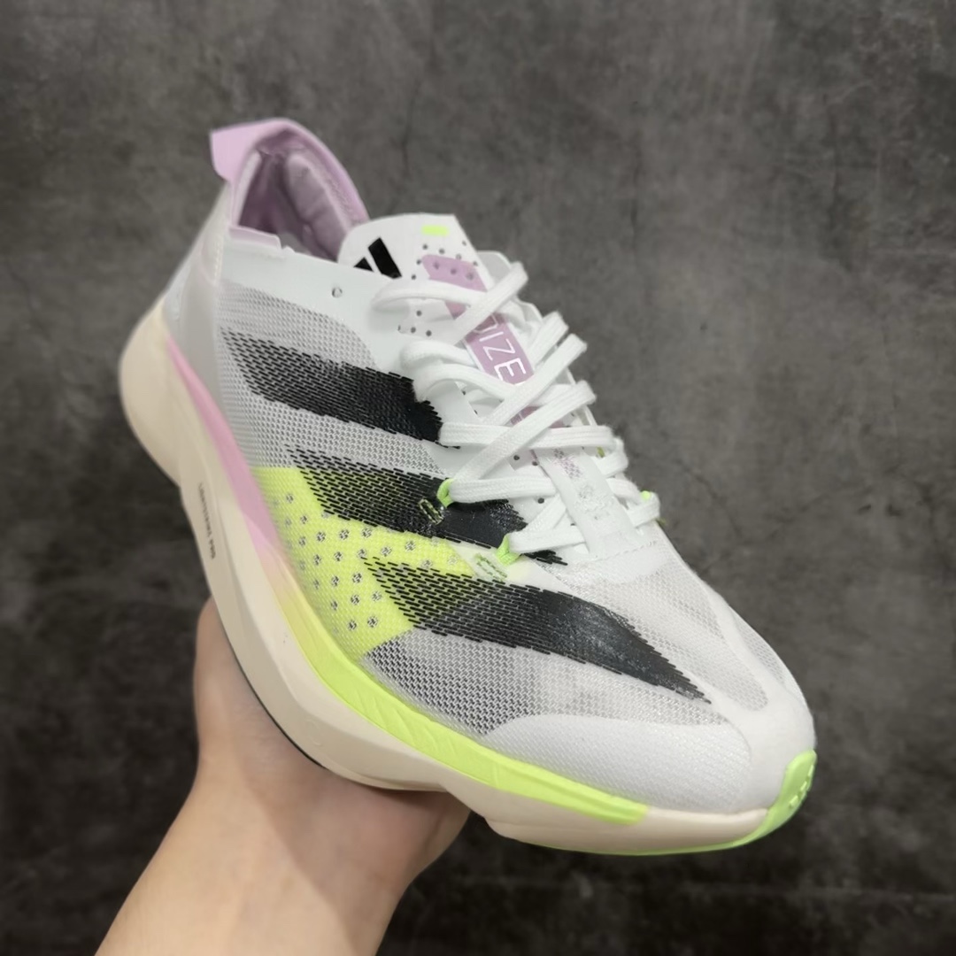 adidasAdizeroAdiosPro3舒适百搭减震防滑耐磨低帮碳板马拉松跑步鞋女款粉色波士顿3代夏