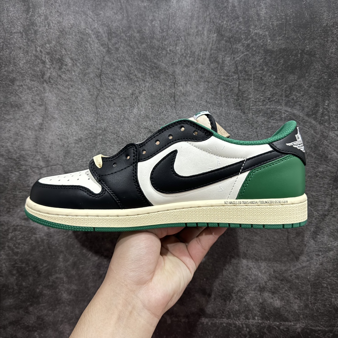 TravisScottxFragmentxAirJordanAJ1LowOGSP三方联名闪电倒钩黑白绿低