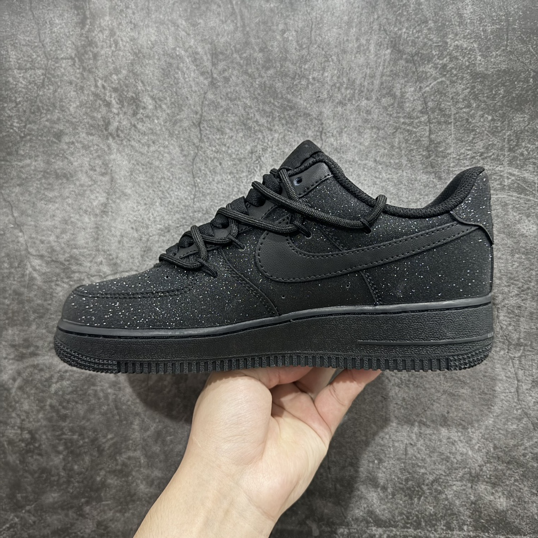 Nike Air Force 1 Low’07 全黑满天星 满钻 空军一号绑带低帮休闲板鞋 ZH0316-030