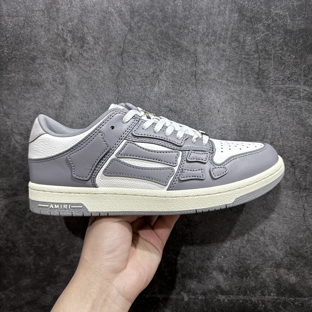 【东莞原厂版】Amiri 埃米尔 Skeleton Low-Skel top Sneakers 骨骼系列 低帮休闲板鞋原版一比一开发 全套原版包装已经复刻到缝隙全新订单出货 市售最高版本 外贸 平台高端零售专供品质 原版皮料打造 正确骨头形状 鞋舌外翻细节 头层牛皮双层加厚鞋面 鞋帮侧面骨头采用两张牛皮贴合处理 立体感更好 皮料切口均油边处理 定制金属LOGO铭牌及吊牌 及其复杂的工艺已经完全攻克 可对比市面任何版本  尺码：35 36 37 38 39 40 41 42 43 44 45 编码：HH460480-鞋库