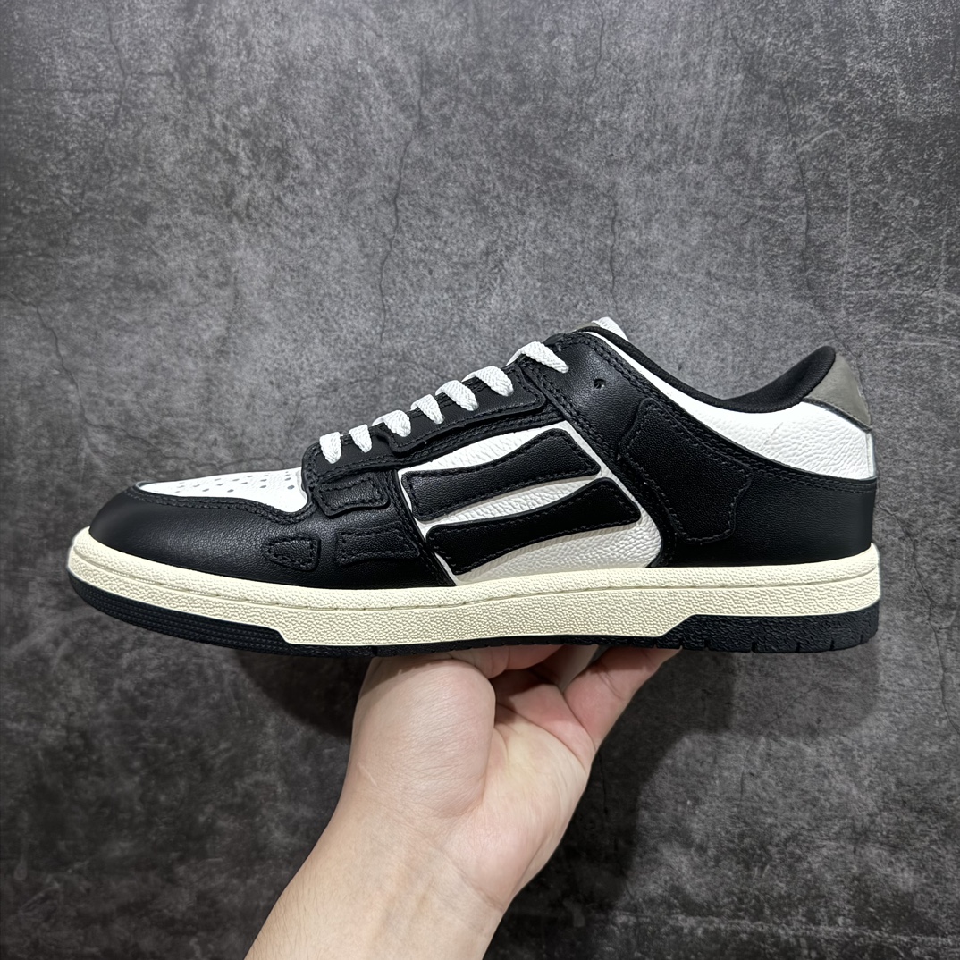 图片[2]-【东莞原厂版】Amiri 埃米尔 Skeleton Low-Skel top Sneakers 骨骼系列 低帮休闲板鞋原版一比一开发 全套原版包装已经复刻到缝隙全新订单出货 市售最高版本 外贸 平台高端零售专供品质 原版皮料打造 正确骨头形状 鞋舌外翻细节 头层牛皮双层加厚鞋面 鞋帮侧面骨头采用两张牛皮贴合处理 立体感更好 皮料切口均油边处理 定制金属LOGO铭牌及吊牌 及其复杂的工艺已经完全攻克 可对比市面任何版本  尺码：35 36 37 38 39 40 41 42 43 44 45 编码：HH460480-莆田鞋批发中心