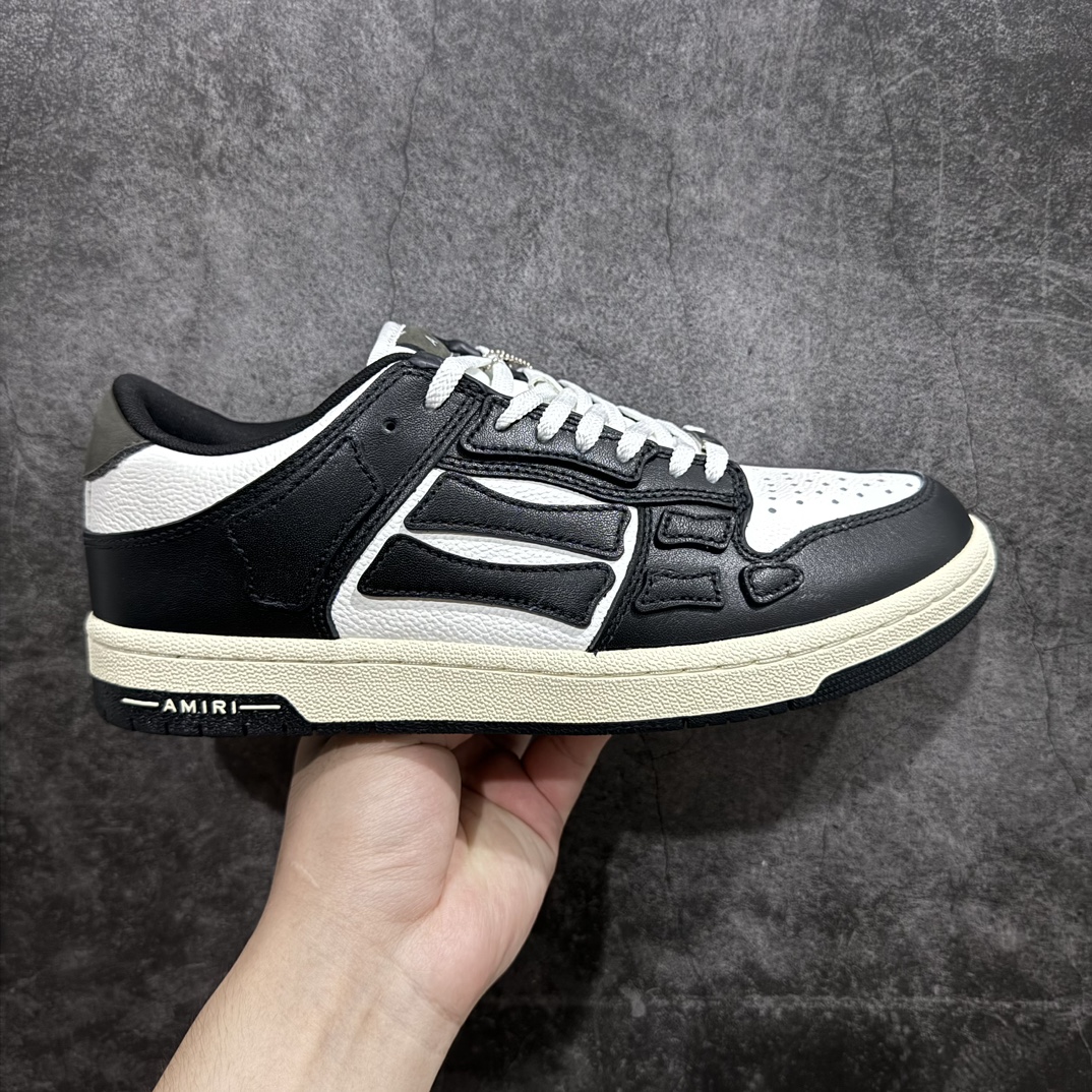 【东莞原厂版】Amiri 埃米尔 Skeleton Low-Skel top Sneakers 骨骼系列 低帮休闲板鞋原版一比一开发 全套原版包装已经复刻到缝隙全新订单出货 市售最高版本 外贸 平台高端零售专供品质 原版皮料打造 正确骨头形状 鞋舌外翻细节 头层牛皮双层加厚鞋面 鞋帮侧面骨头采用两张牛皮贴合处理 立体感更好 皮料切口均油边处理 定制金属LOGO铭牌及吊牌 及其复杂的工艺已经完全攻克 可对比市面任何版本  尺码：35 36 37 38 39 40 41 42 43 44 45 编码：HH460480-莆田鞋批发中心