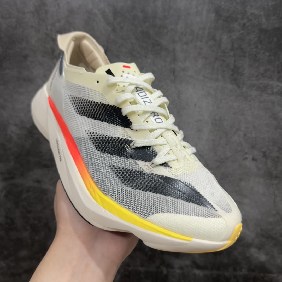 adidasAdizeroAdiosPro3舒适百搭减震防滑耐磨低帮碳板马拉松跑步鞋女款粉色波士顿3代夏