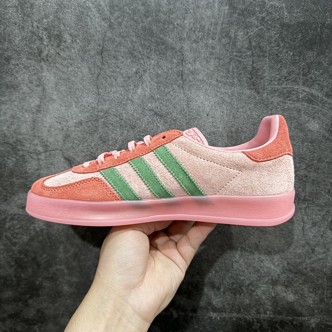 AdidasOriginalGazelleIndoor复古休闲运动德训风板鞋原厂定制长毛翻毛皮组合环保纤