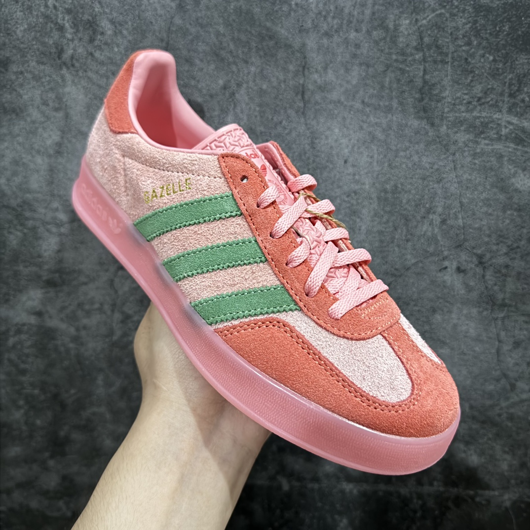 AdidasOriginalGazelleIndoor复古休闲运动德训风板鞋原厂定制长毛翻毛皮组合环保纤