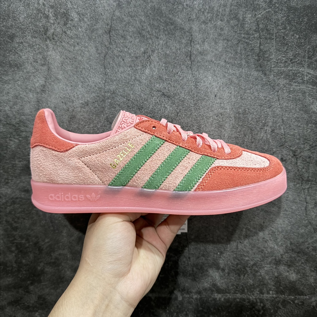 AdidasOriginalGazelleIndoor复古休闲运动德训风板鞋原厂定制长毛翻毛皮组合环保纤