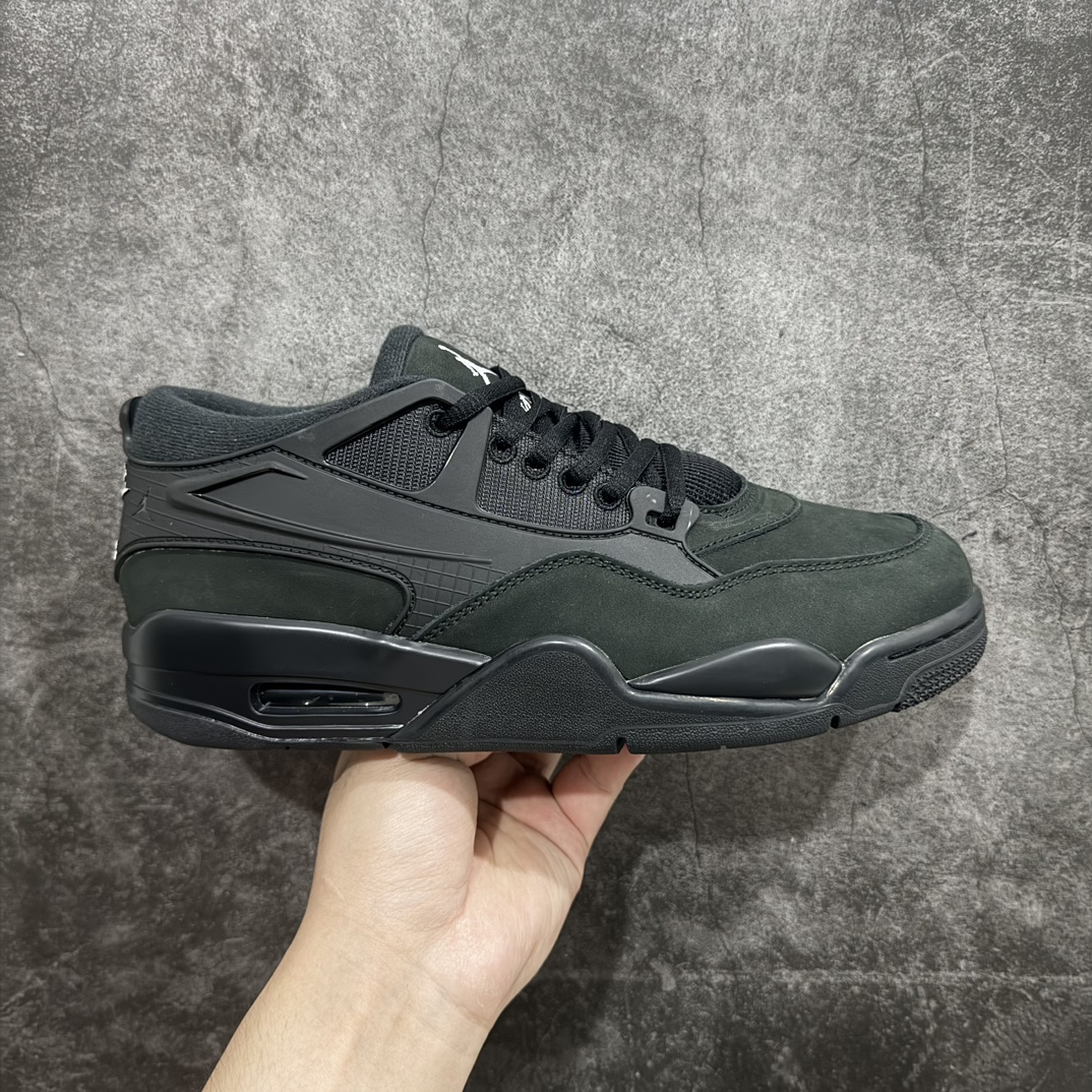 纯原版AirJordanAJ4RM重制版低帮复古篮球鞋纯黑黑猫FQ7939-004采用了低帮的设计并保留