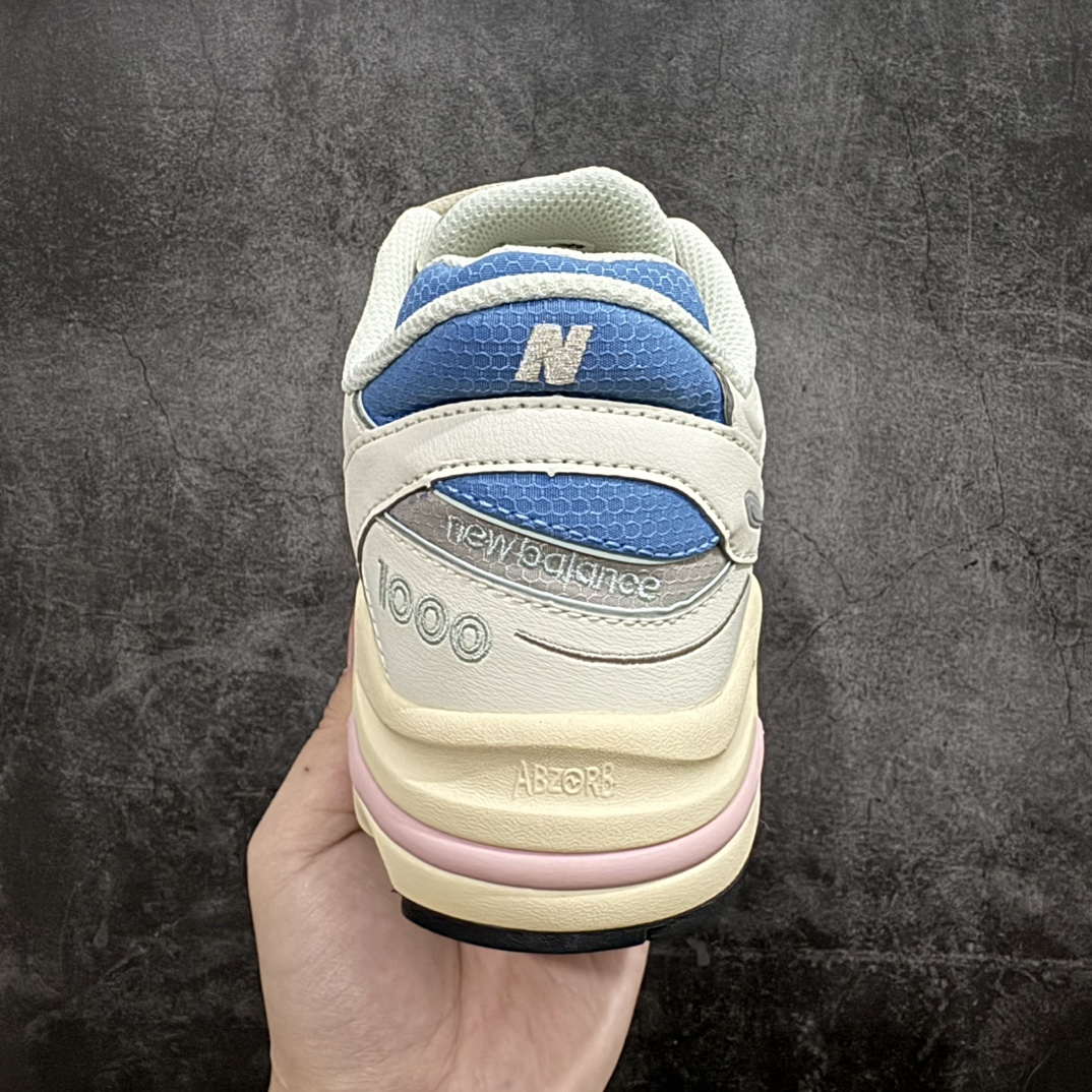 NewBalance1000系列轻便透气减震防滑耐磨低帮跑步鞋男款白蓝配色货号M1000WA此次NB10