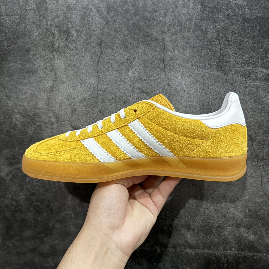 PK纯原 AD Original Gazelle Indoor Trainers 瞪羚室内鞋系列低帮复古百搭休闲运动德训风板鞋 黄白 HQ8716