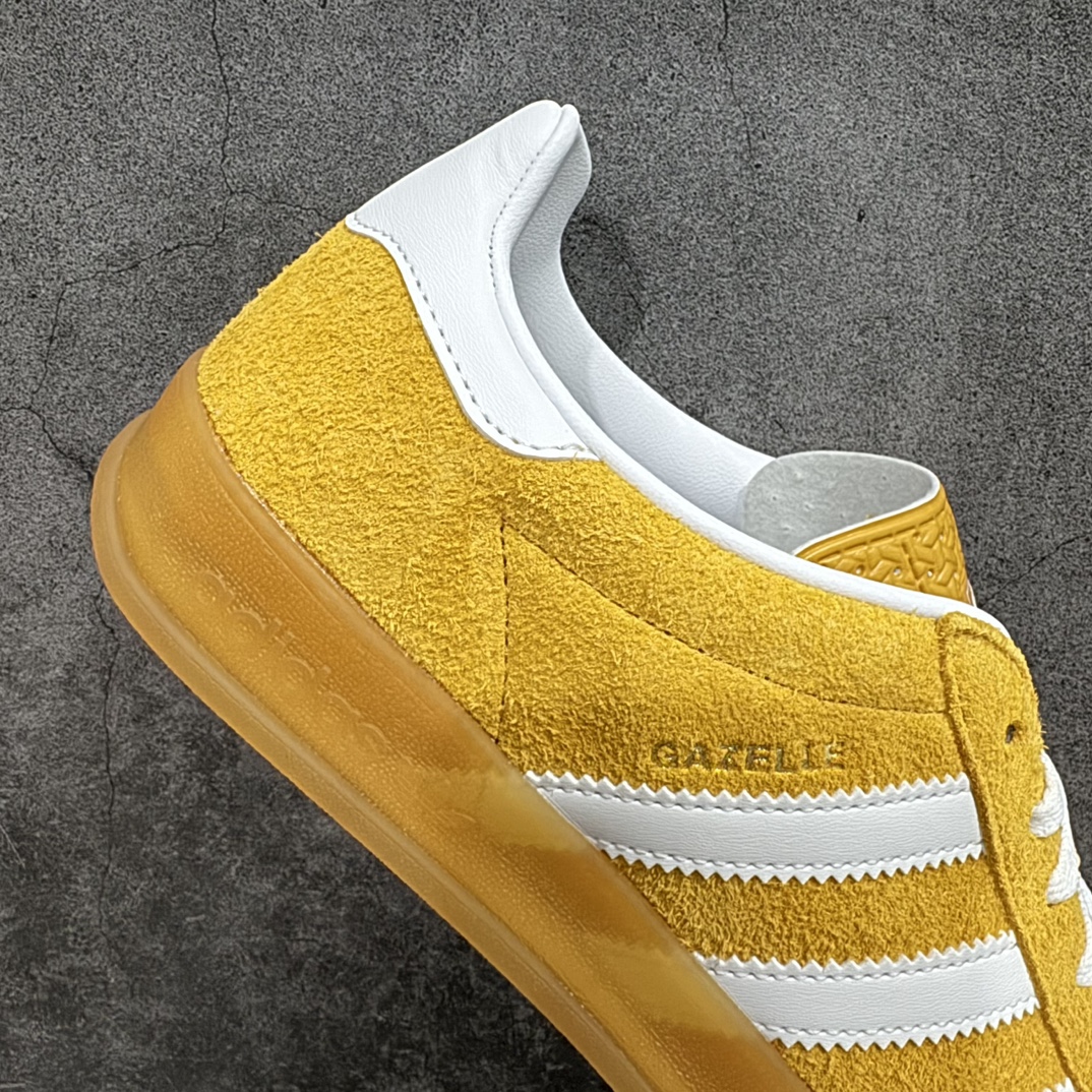 PK纯原 AD Original Gazelle Indoor Trainers 瞪羚室内鞋系列低帮复古百搭休闲运动德训风板鞋 黄白 HQ8716