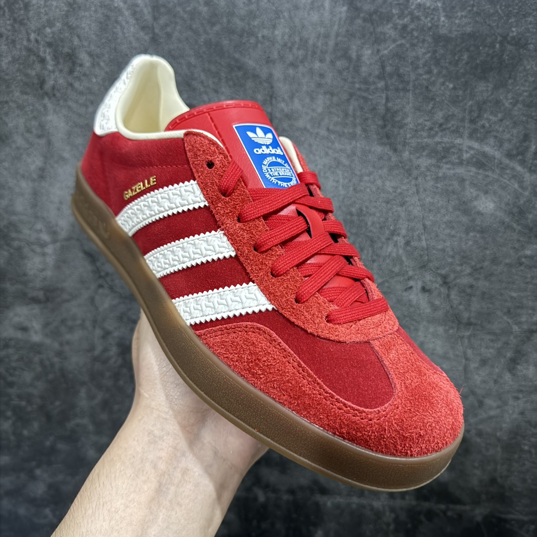 PK纯原 AD Original Gazelle Indoor Trainers 瞪羚室内鞋系列低帮复古百搭休闲运动德训风板鞋 红白 IF1808