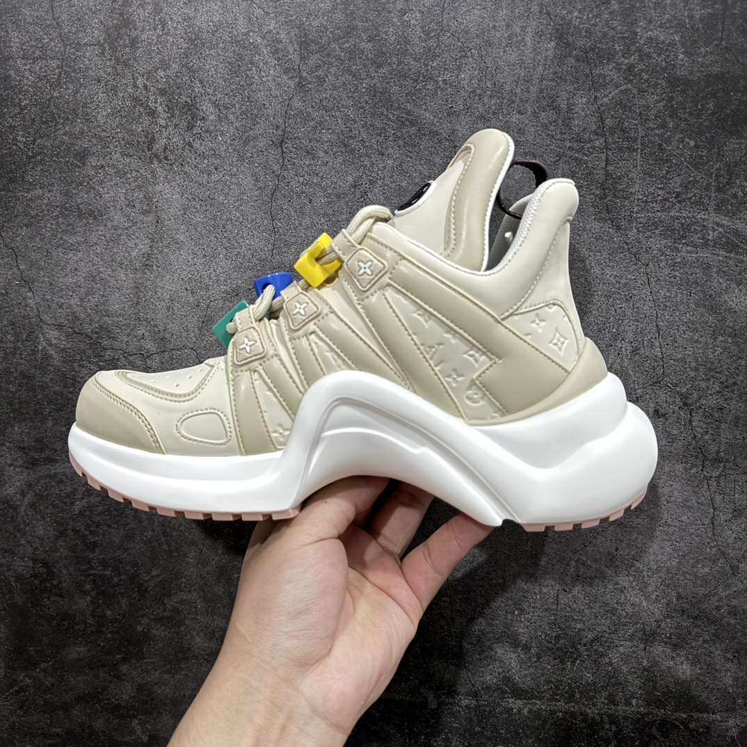 代购版本 Louis Vuitton Archlight Sneakers lv真皮拼色减震运动弓型舞蹈复古走秀老爹运动鞋