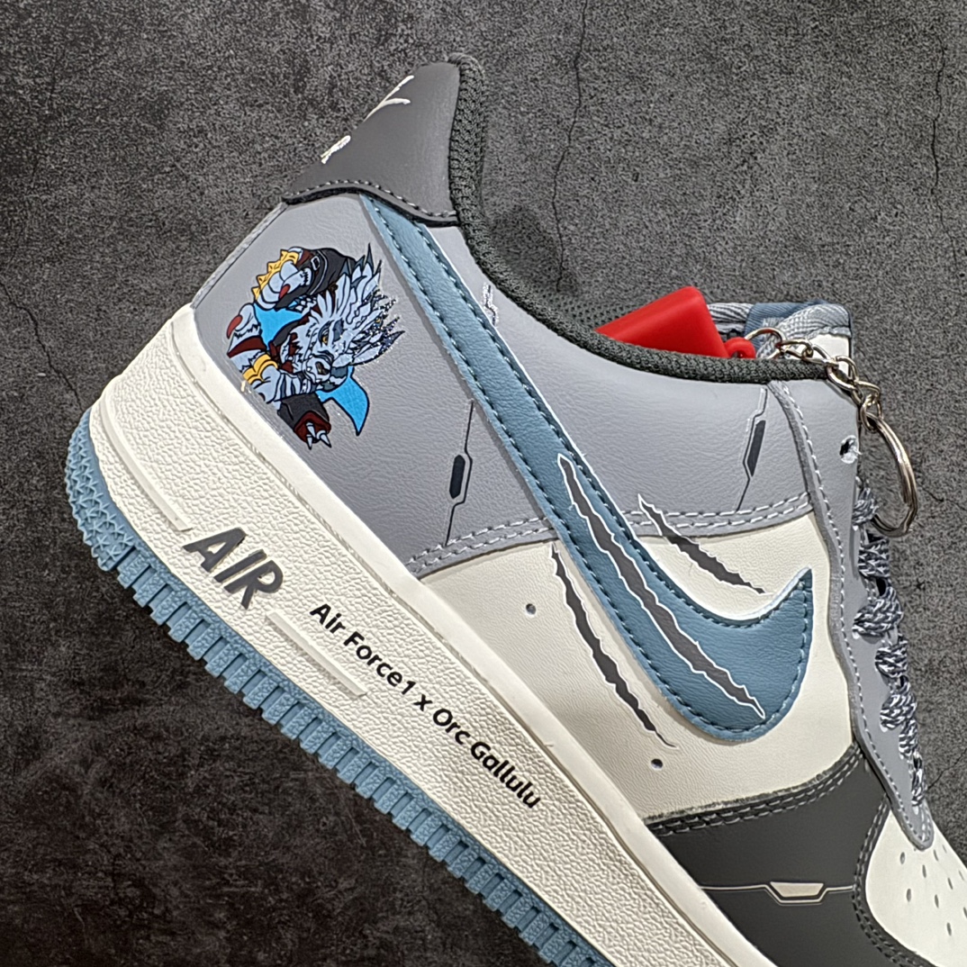 定制版 Nike Air Force 1 Low 07 x Orc Gallulu 加鲁鲁兽 白灰蓝 CJ0304-310