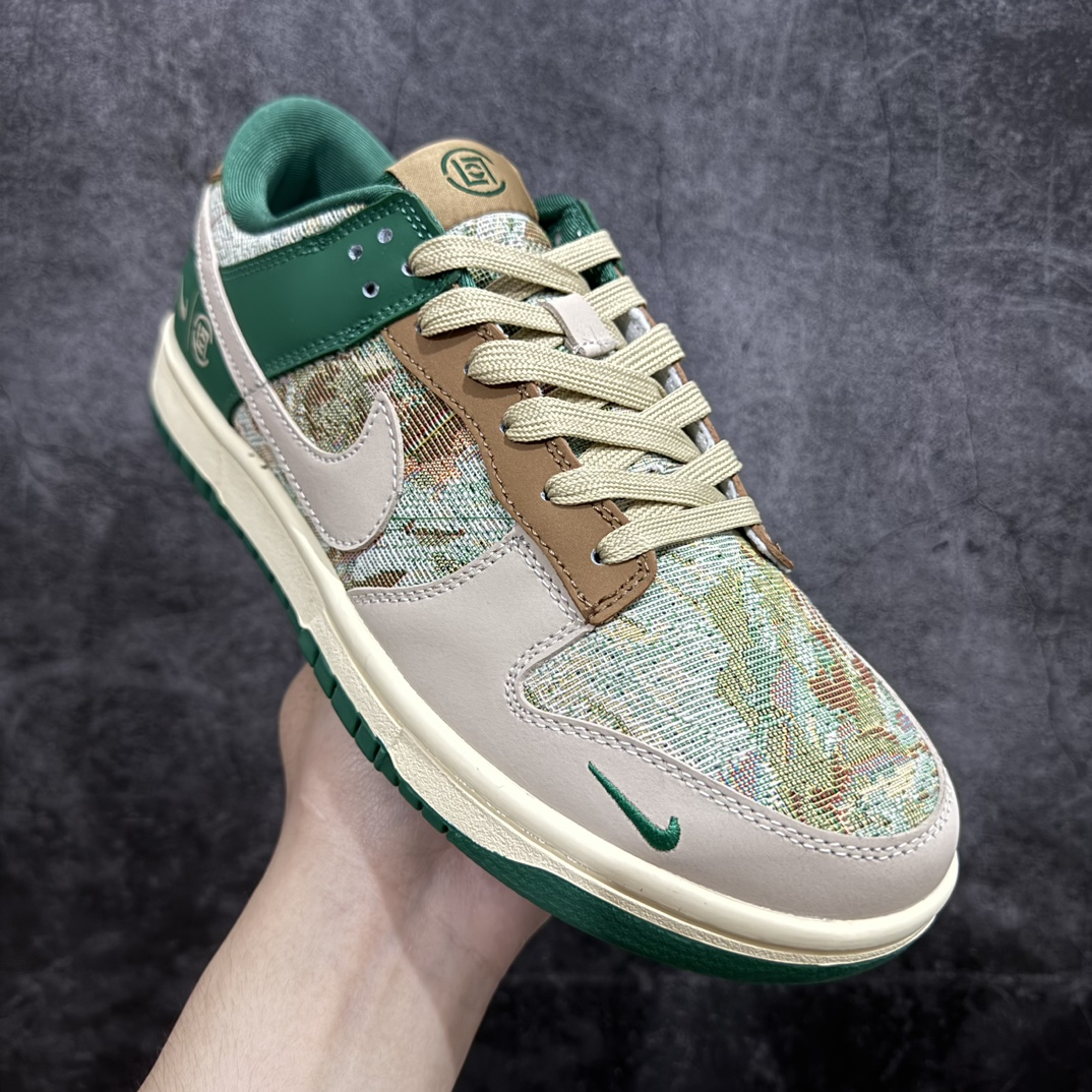 定制版 Nk SB Dunk Low 冠希联名-米棕绿针织 周年高端定制 低帮休闲板鞋 XB3802-355