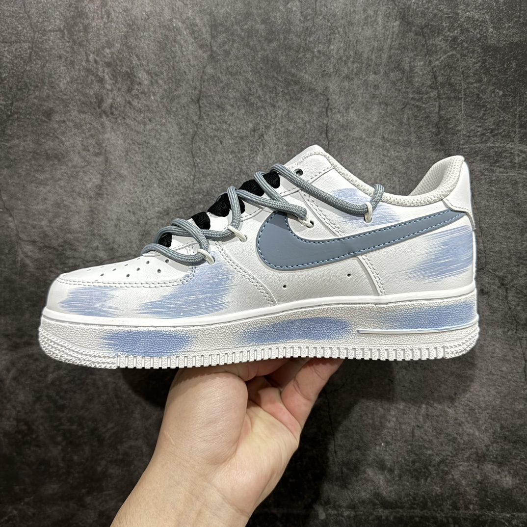 定制版 官方爆款定制 二次元主题 Nike Air Force 1 Low’07 断勾紫兰喷绘 空军一号绑带低帮休闲板鞋 ZH0316-029