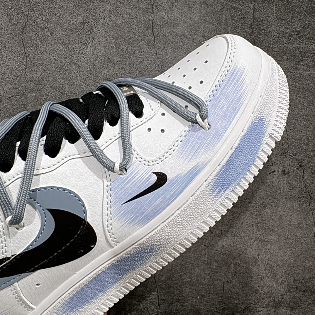 定制版 官方爆款定制 二次元主题 Nike Air Force 1 Low’07 断勾紫兰喷绘 空军一号绑带低帮休闲板鞋 ZH0316-029