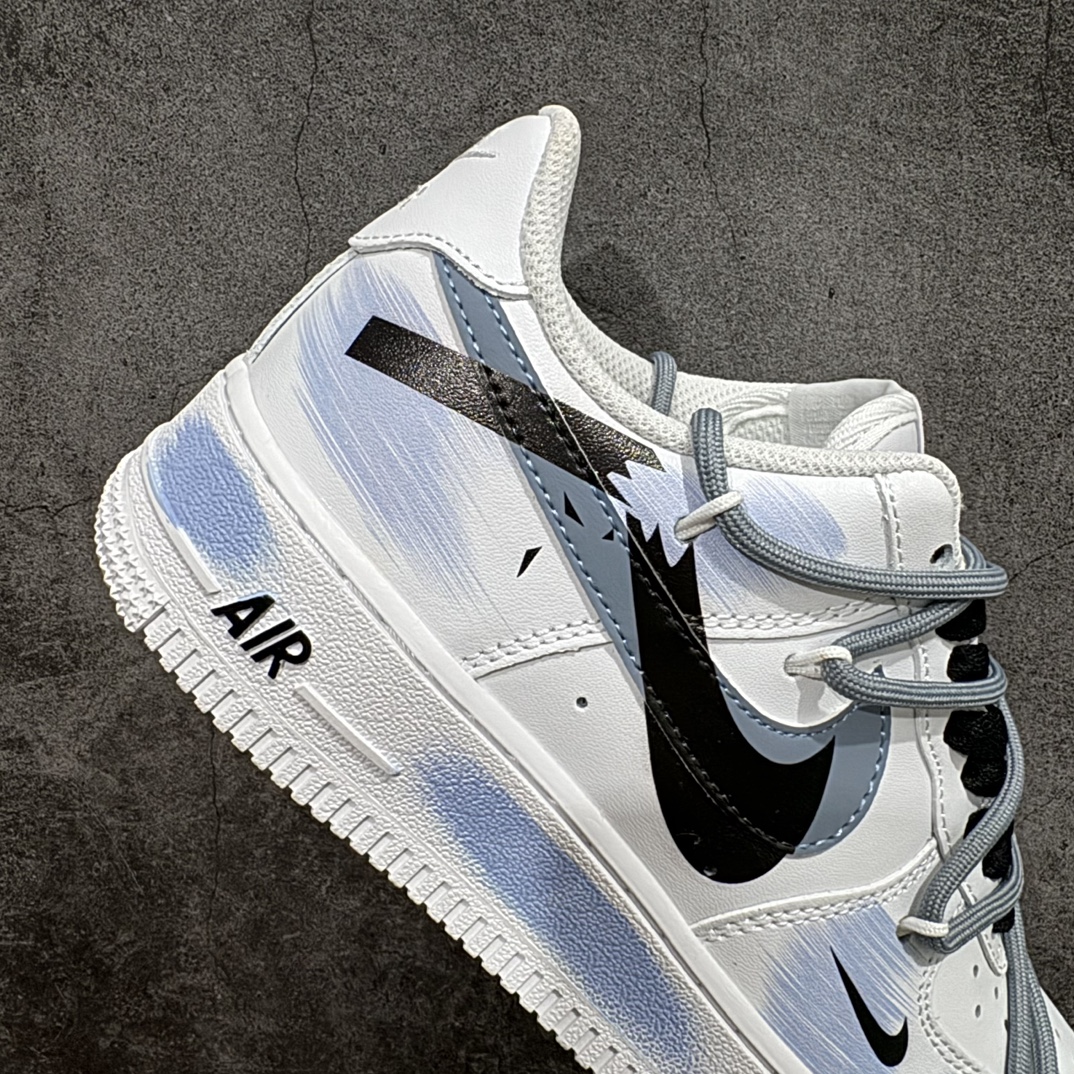 定制版 官方爆款定制 二次元主题 Nike Air Force 1 Low’07 断勾紫兰喷绘 空军一号绑带低帮休闲板鞋 ZH0316-029