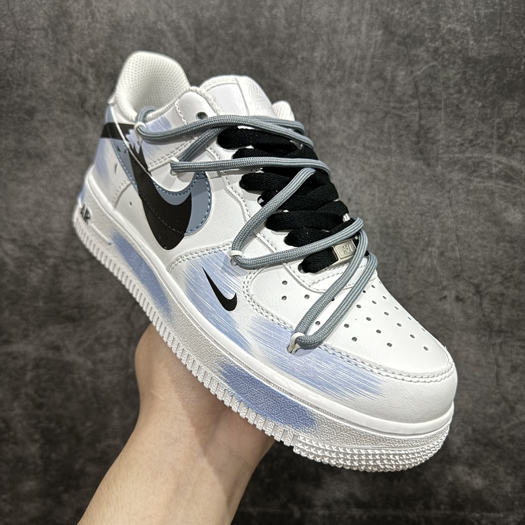 定制版 官方爆款定制 二次元主题 Nike Air Force 1 Low’07 断勾紫兰喷绘 空军一号绑带低帮休闲板鞋 ZH0316-029