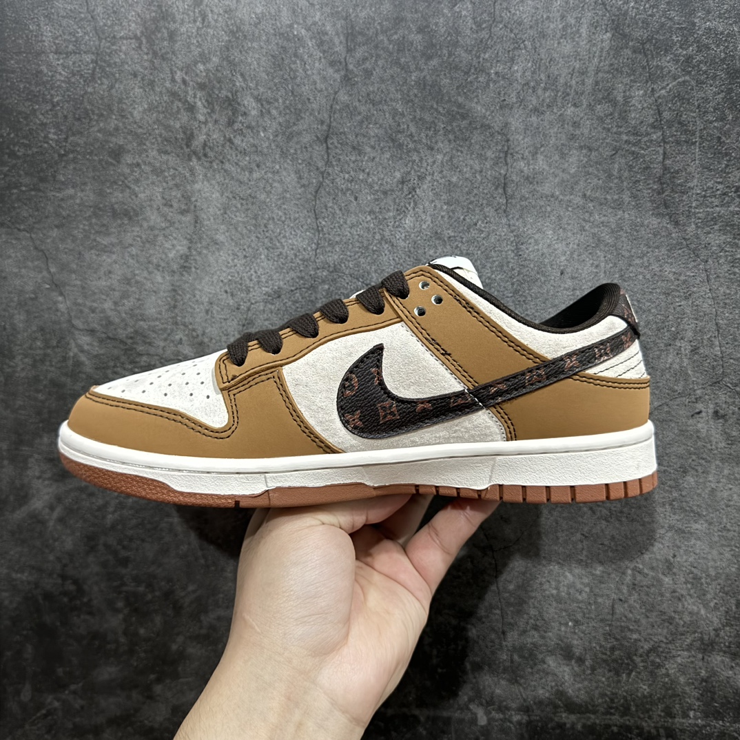 定制版NikeSBDunkLowxLouisVuitton白黑棕老花纯原大厂出品极力推荐原装头层材料独家