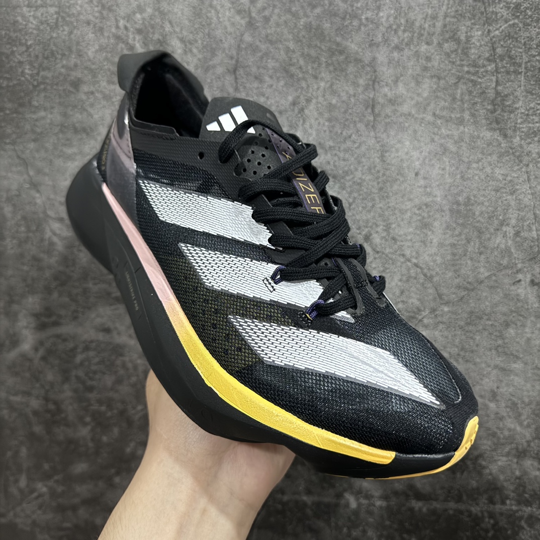 图片[3]-【公司级】adidas Adizero Adios Pro 3 舒适百搭减震防滑耐磨 低帮 碳板 马拉松跑步鞋 波士顿3代夏季透气网眼竞速跑鞋 IG6431nn延续爪型玻璃纤维推进系统 进化为全掌式的ENERGY RODS 2.0 从脚跟到脚趾的一体成形设计 强化整体推进力 提升速度表现 升级透气鞋面更具支撑性 利用ENGINEERED MESH技术进行不同密度织纹 强化支撑性 更使用50%以上的回收材料製成 减低塑料浪费 此外变薄的鞋舌为前掌提供更多空间 提供跑者更好的穿着感受 马牌轮胎大底耐磨性佳 大底全掌采用耐磨的Continental马牌轮胎大底 在各种环境下保有良好抓地力SIZE：36-45 编码：YX240250-鞋库