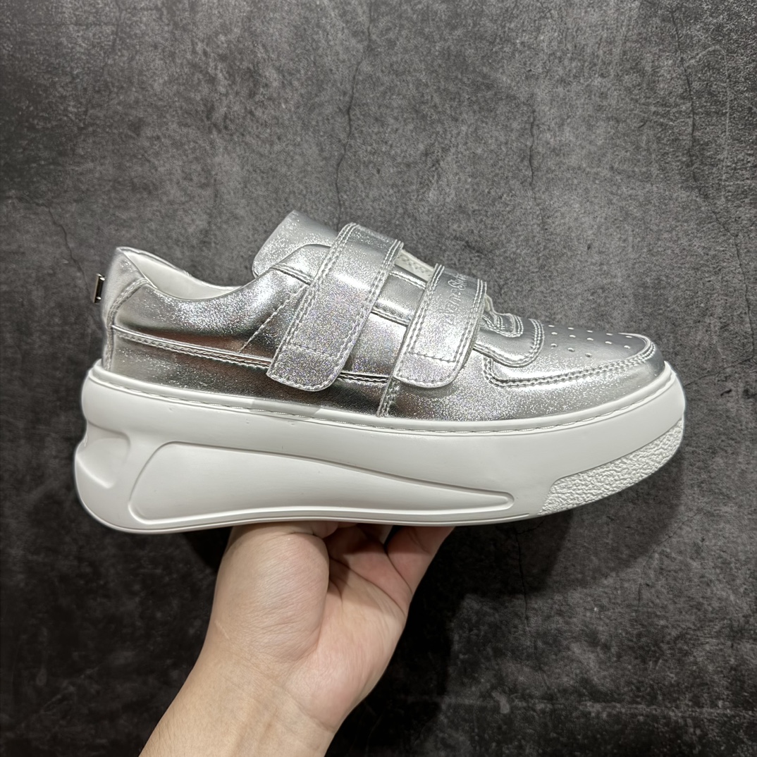 莞产纯原 Acne Studios Steffey Velcro Strap Sneakers 维可搭扣系列低帮笑脸魔术贴厚底老爹风休闲运动