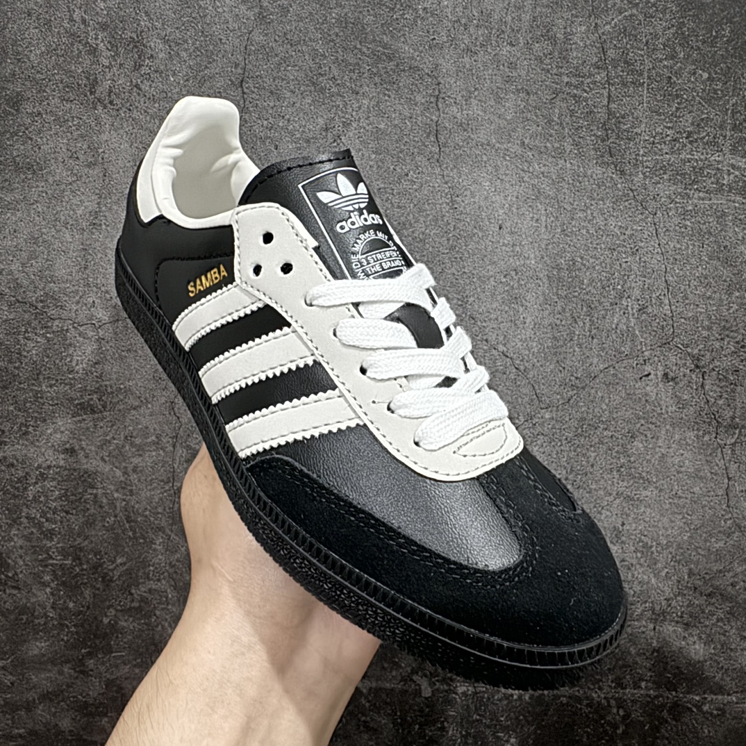 图片[3]-【正确版】Adidas Samba OG 75th Anniversary 黑色n此款以简约大方的造型设计，给人以随性休闲的时尚格调，穿着舒适轻便，运动灵活自如，满足日常个性穿搭。 货号：JP5282 Size：35 35.5 36 36.5 37 38 38.5 39 40 40.5 41 42 42.5 43 44 44.5 45 编码：DZTB230250-鞋库