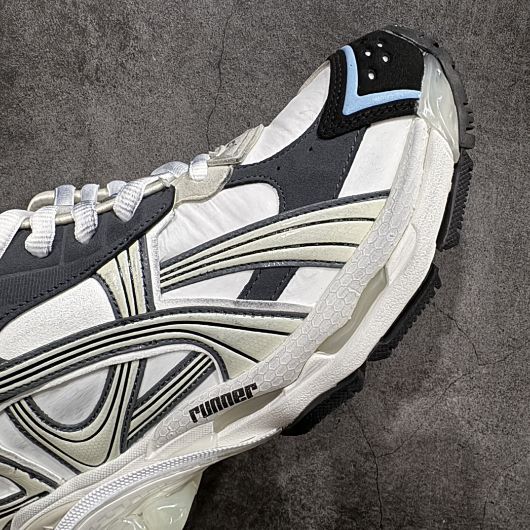 纯原OK版本 Balenciaga Runner 巴黎世家7.5代 破坏风 手工做旧款复古老爹鞋 灰蓝色