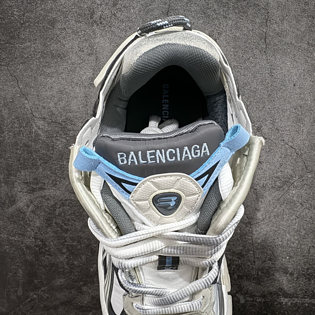 纯原OK版本 Balenciaga Runner 巴黎世家7.5代 破坏风 手工做旧款复古老爹鞋 灰蓝色