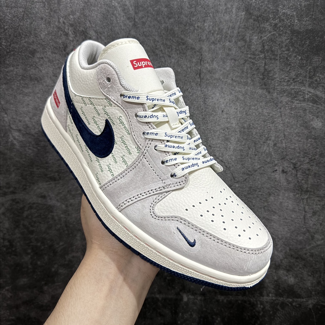 图片[3]-【定制版】Air Jordan 1 Low AJ1 乔1 Supreme联名-猪八灰印字 高端定制 低帮复古篮球鞋 LJ6688-009rn#定制鞋盒 大厂纯原品质出货 超高清洁度 皮料切割干净无任何毛边 细节完美 r 尺码：36 36.5 37.5 38 38.5 39 40 40.5 41 42 42.5 43 44 44.5 45  编码：HXS320340-鞋库