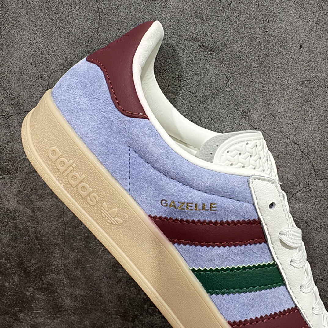 图片[7]-【正确版】Adidas Gazelle Indoor Trainers 羚羊内训系列低帮复古百搭休闲运动德训风板鞋“翻毛浅紫红暗绿生胶底”IG4994nn男女鞋真半码制n升级原楦纸版开发n采用翻毛皮组合环保纤维革鞋面材质n内环保海玻璃鞋垫 外置RB橡胶大底 尺码：36 36⅔ 37⅓ 38 38⅔ 39⅓ 40 40⅔ 41⅓ 42 42⅔ 43⅓ 44 44⅔ 45 编码：NMGY200230-鞋库