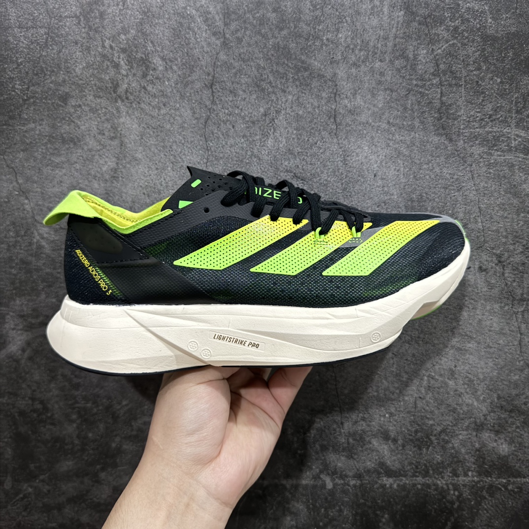 adidasAdizeroAdiosPro3舒适百搭减震防滑耐磨低帮碳板马拉松跑步鞋波士顿3代夏季透气网