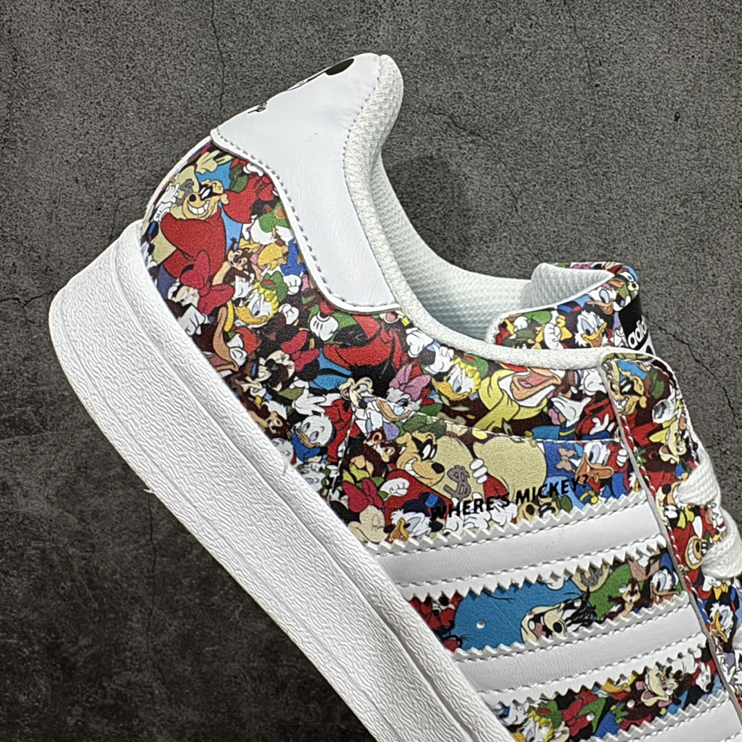 图片[7]-【公司级】联名款系列迪士尼/©Disney x Adidas Originals Superstar\”Mickey Mouse and Donald Duck\”经典贝壳头系列低帮百搭休闲运动板鞋“联名米老鼠唐老鸭彩色印面”IG6857n女鞋真标半码制n原楦原纸版开发n采用粒面牛剖革鞋面材质n2020改良全包围鞋垫n正确2020版鞋底模具及扇贝头盖片❗ 尺码：35 36 36⅔ 37⅓ 38 38⅔ 39⅓ 40 编码：XN200220-鞋库