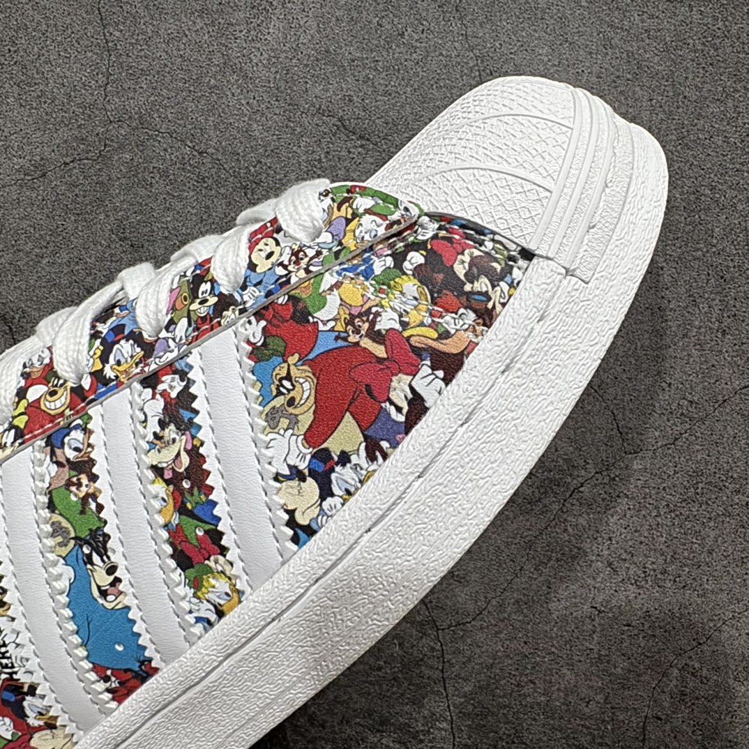 图片[6]-【公司级】联名款系列迪士尼/©Disney x Adidas Originals Superstar\”Mickey Mouse and Donald Duck\”经典贝壳头系列低帮百搭休闲运动板鞋“联名米老鼠唐老鸭彩色印面”IG6857n女鞋真标半码制n原楦原纸版开发n采用粒面牛剖革鞋面材质n2020改良全包围鞋垫n正确2020版鞋底模具及扇贝头盖片❗ 尺码：35 36 36⅔ 37⅓ 38 38⅔ 39⅓ 40 编码：XN200220-鞋库