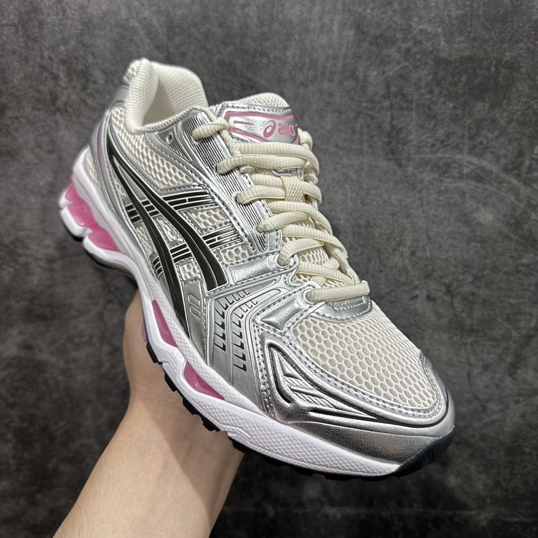 纯原版ASICSGEL-KAYANO14亚瑟士系列轻量缓震休闲运动跑步鞋银黑粉目前市场最优品质鞋型细节秒