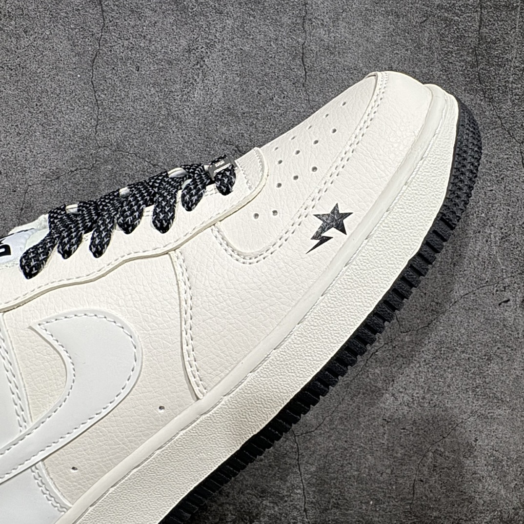 公司级海外限量发售NIkeAirForce107Low“Bape联名--米黑满天星”空军一号低帮运动鞋休