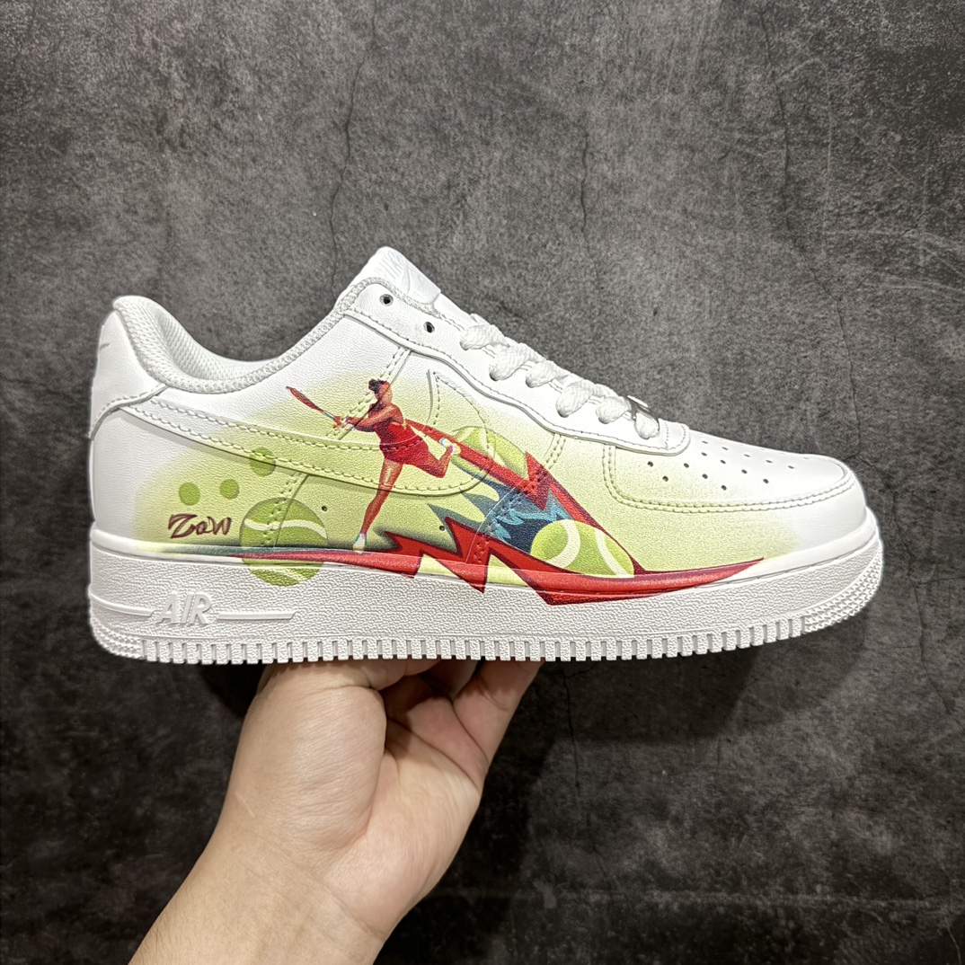 定制版NikeAirForce1Low网球女神原楦头原纸板打造纯正空军版型专注外贸渠道全掌内置蜂窝气垫原