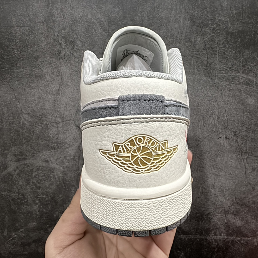 定制版FragmentxTravisScottx灰悟空AirJordan1Low三方联名倒钩性价比原盒出