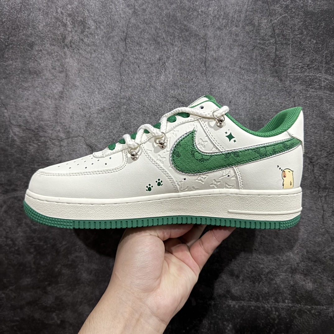 定制版NikeAirForce107Low卡皮巴拉米白绿原楦头原纸板打造纯正空军版型#专注外贸渠道全掌内