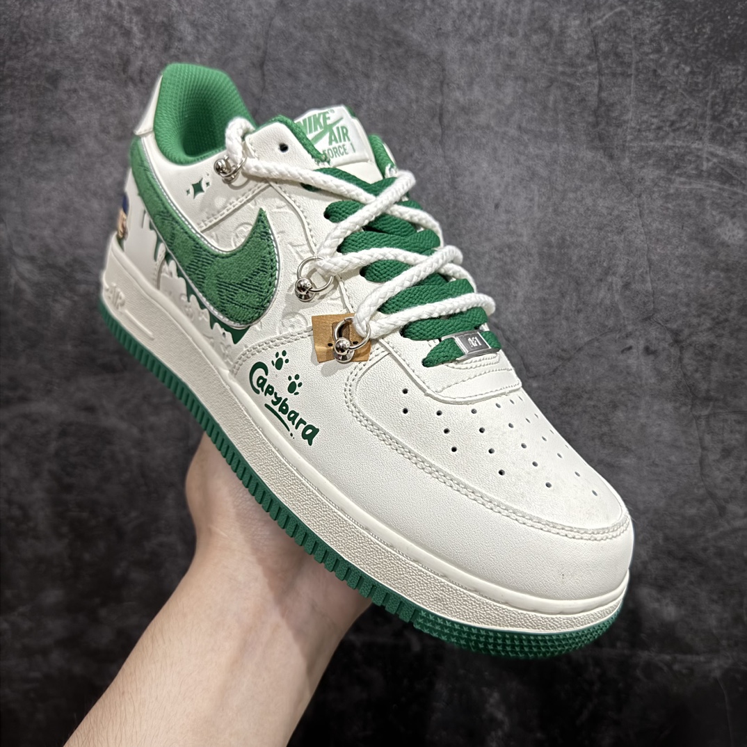 定制版NikeAirForce107Low卡皮巴拉米白绿原楦头原纸板打造纯正空军版型#专注外贸渠道全掌内