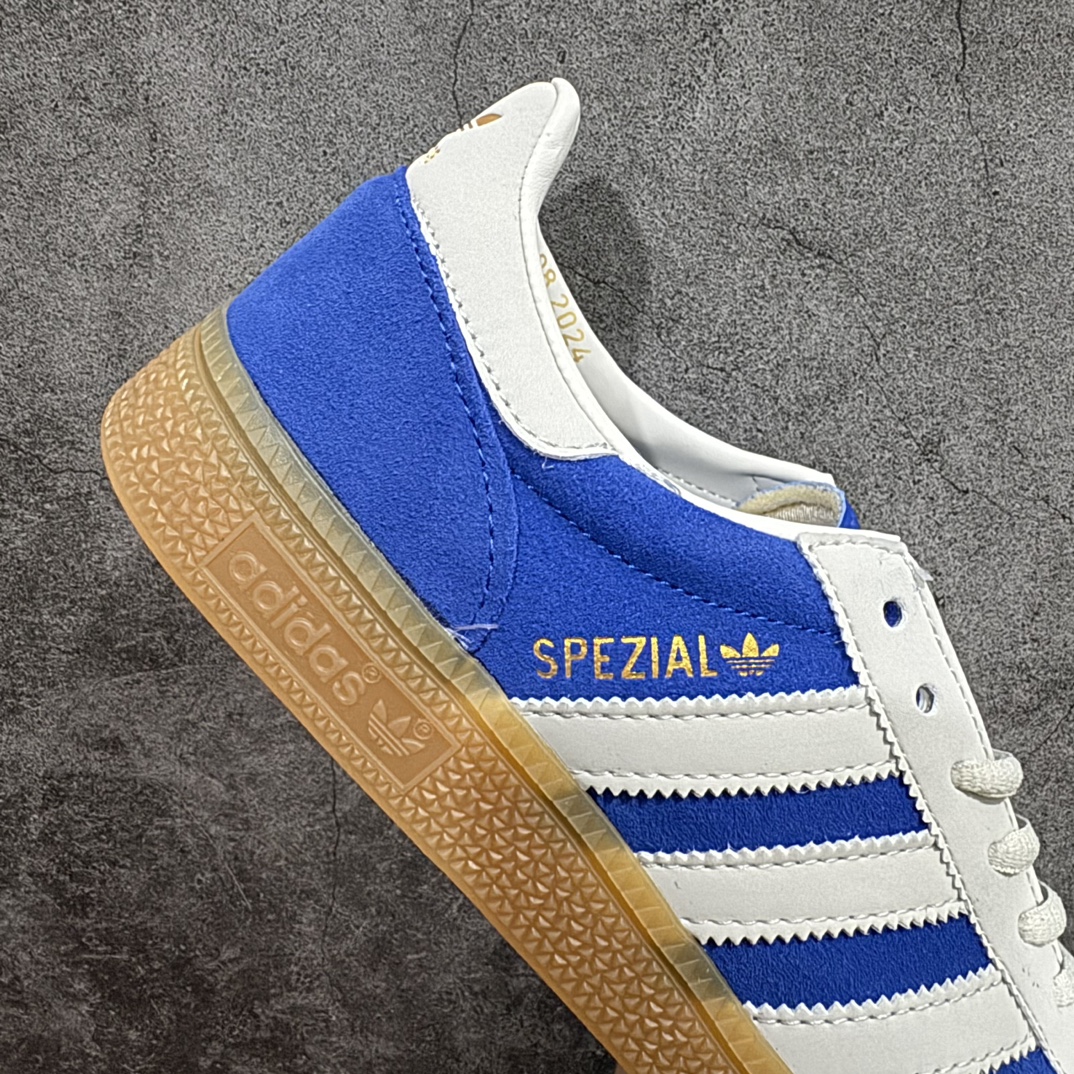 图片[7]-【正确版】Adidas Handball Spezial  阿迪达斯经典款反毛皮复古休闲板鞋 白蓝生胶 JP5278n原厂原档案开发出品 皮料切割干净无任何毛边鞋型细节完美 超高清洁度 市场最高版本  尺码：35.5 36 36.5 37 38 38.5 39 40 40.5 41 42 42.5 43 44 44.5 45 编码：DZ230250-鞋库