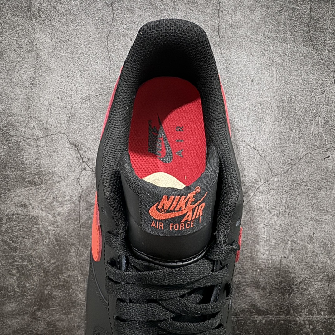 公司级NikeAirForce1Low07黑红原楦头原纸板打造纯正低帮空军版型专注外贸渠道全掌内置蜂窝气