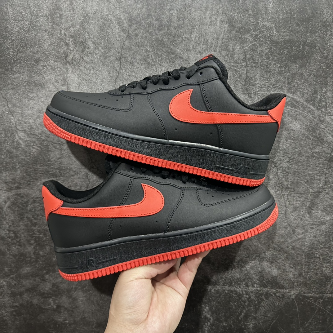 公司级NikeAirForce1Low07黑红原楦头原纸板打造纯正低帮空军版型专注外贸渠道全掌内置蜂窝气