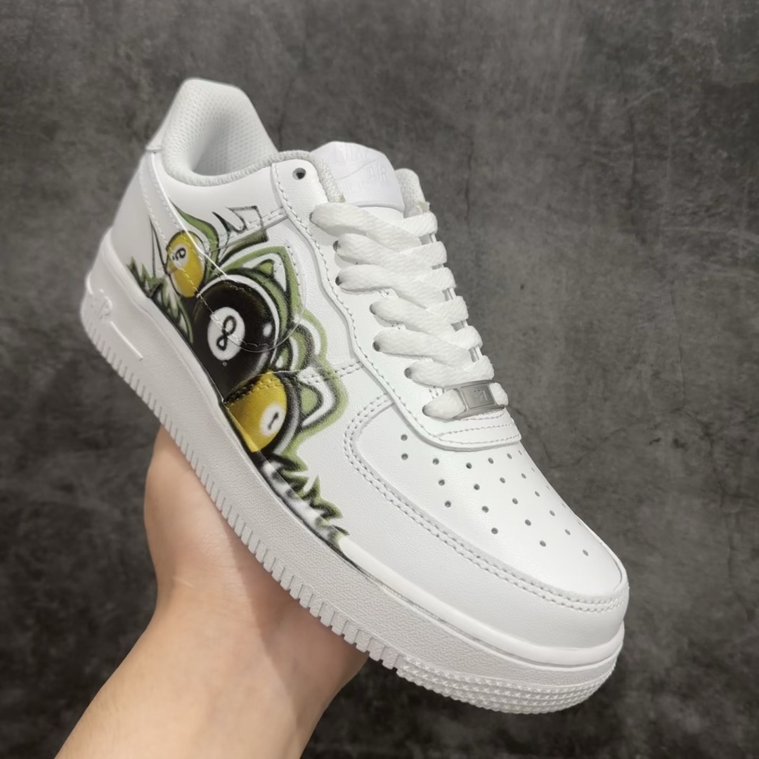 公司级NikeAirForce1Low07涂鸦台球黑8原楦头原纸板打造纯正低帮空军版型专注外贸渠道全掌内