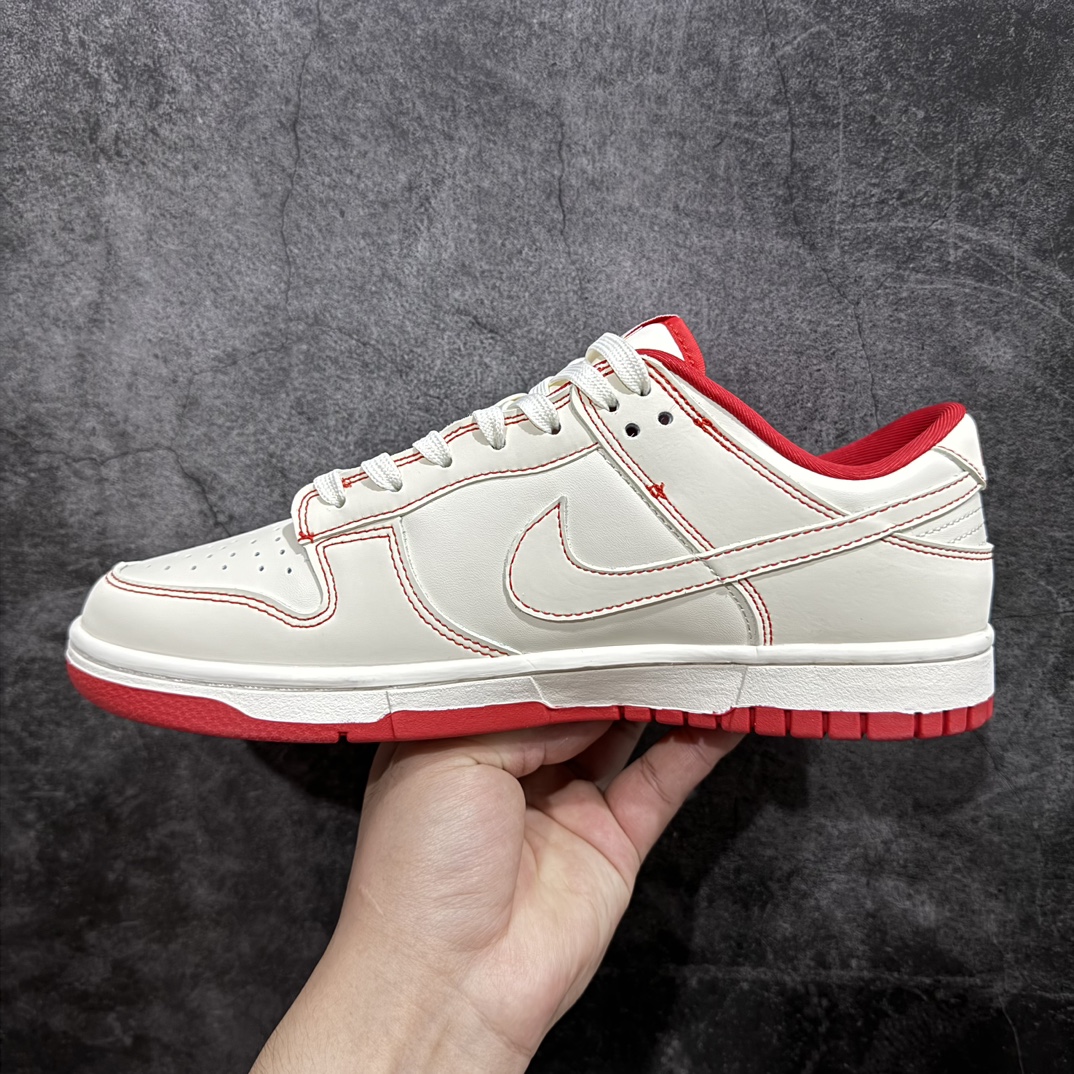 定制版 Nk SB Dunk Low 川久保玲联名-米白小红勾 周年高端定制 低帮休闲板鞋 KK1688-100